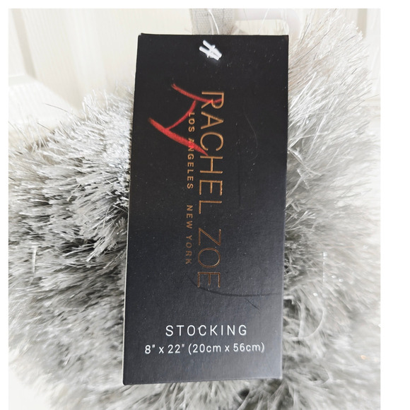 Rachel Zoe Luxury Plush Metallic Faux Fur Christmas Holiday Stocking L 22" NWT - Picture 3 of 3